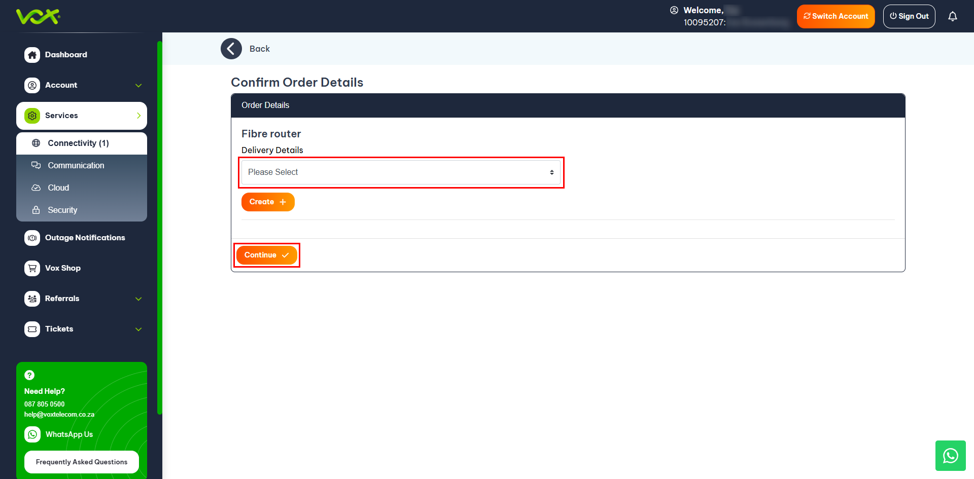 Select Delivery Address | Vox | Upgrade your Fibre