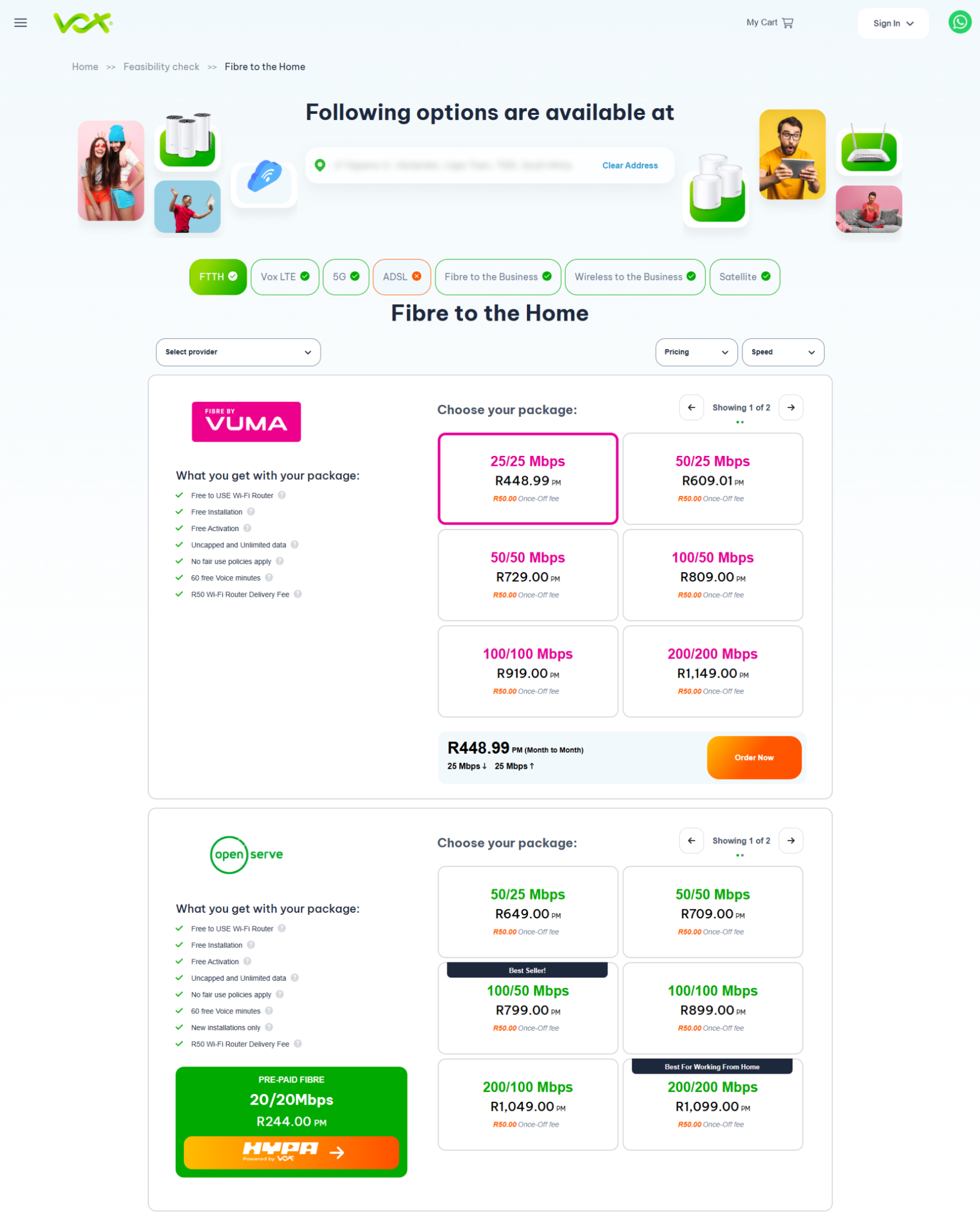 View Products | Vox | How to check Feasibility