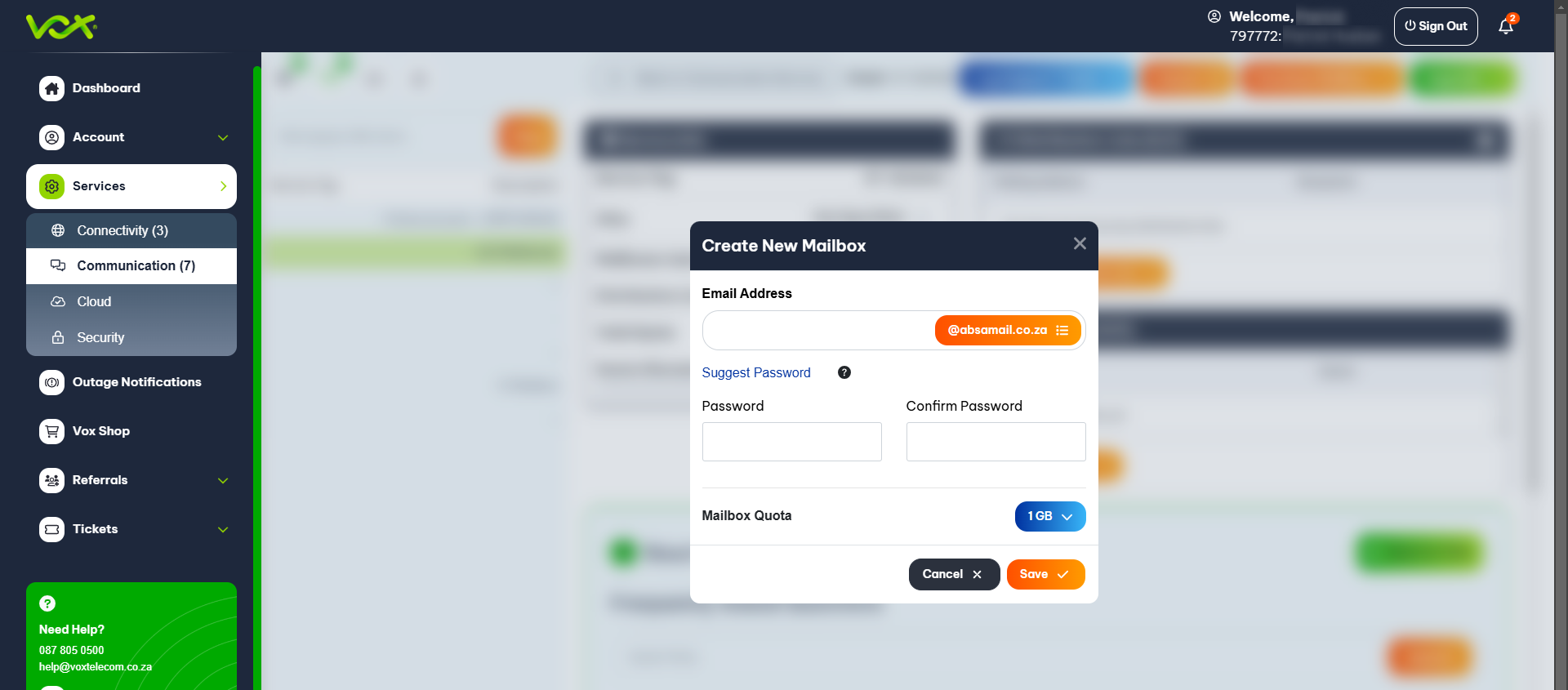 Create Mailbox 2 | Vox | How to Manage your Email Account