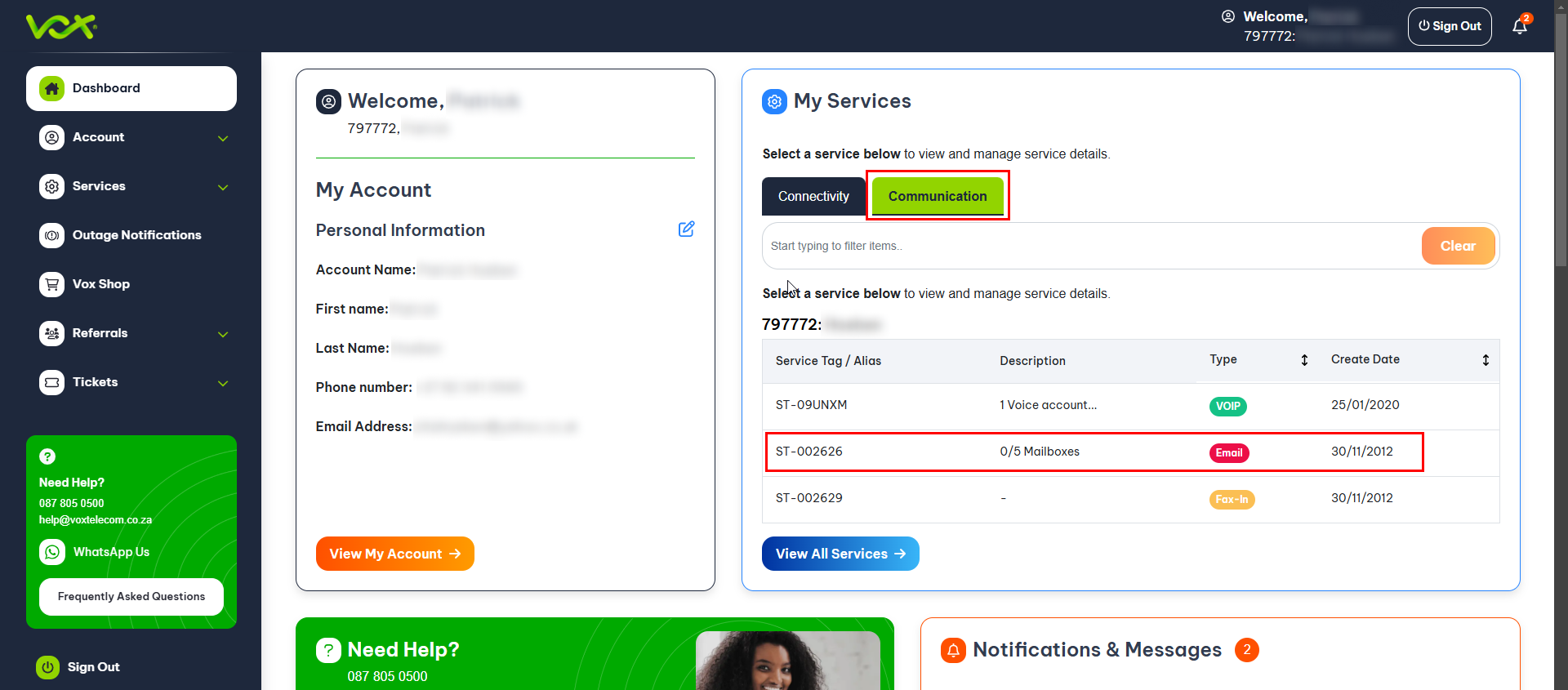 Select Communication | Vox | How to Manage your Email Account