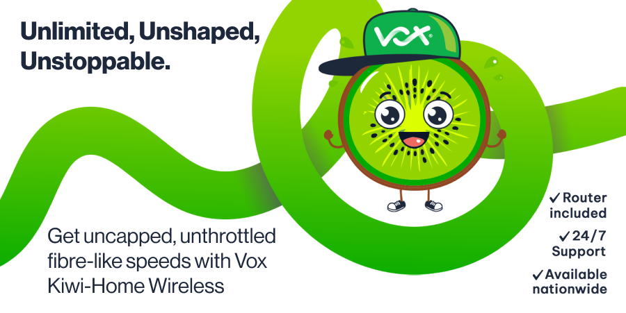 Kiwi Mobile Web Banner | Vox | Wireless to the Home