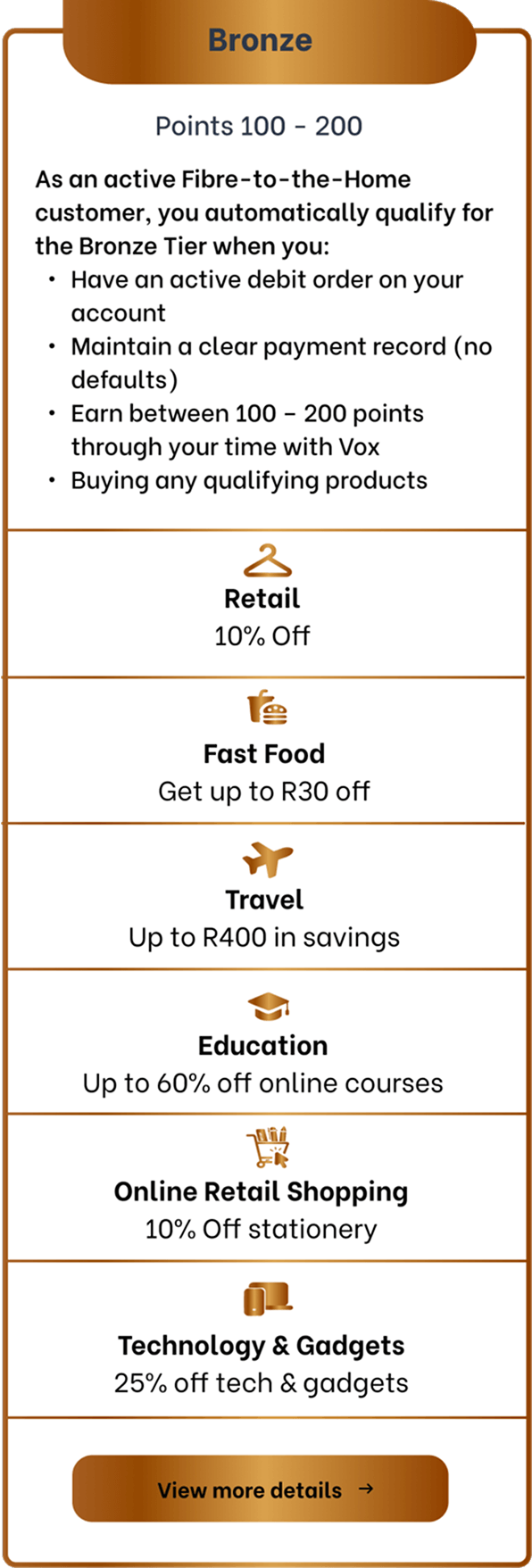 vox tier bronze | Vox | Vox Rewards