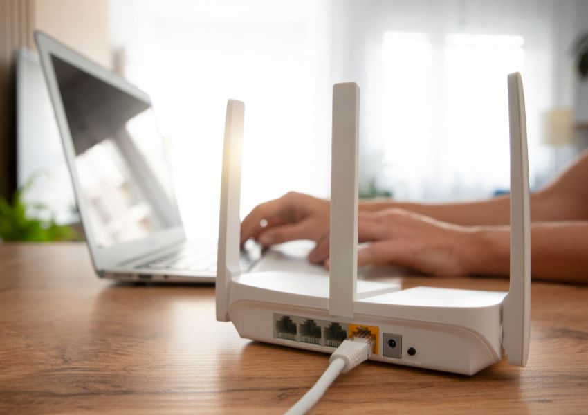 A well placed router, which is clearly elevated and in close proximity to devices.