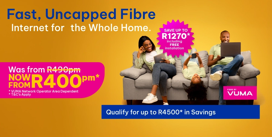 Vuma Promo Mobile Banner | Vox | Fibre to the Home - Vuma promo